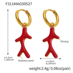 Gold-Tone Coral Branch Earrings