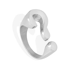 Sculptural Question-Mark Open Ring