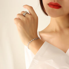 Textured Round-Bead Chain Bracelet