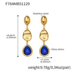 18K Gold-Plated Sculptural Glass Teardrop Earrings