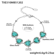 18K Gold-Plated Faceted Glass Heart Jewelry