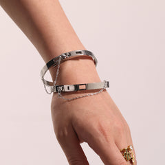 Safety Chain Clasp Stainless Steel Bangle