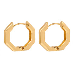 Octagonal Copper Hoop Earrings