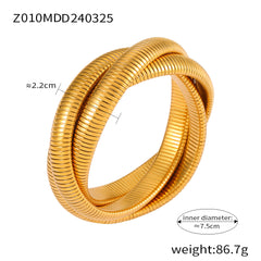 18K Gold-Plated Sculptural Flexible Cuff Bracelet