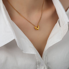 Sculptural Heart Pendant Necklace