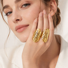 Openwork Leaf Statement Ring - Surface Pitting Disclosure