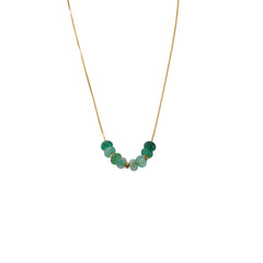 Green Agate Bead Snake Chain Necklace