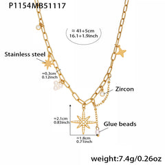18K Gold-Plated Starburst Fringe Necklace