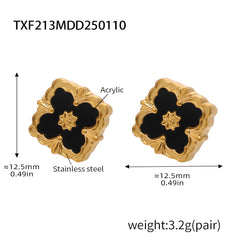 18K Gold-Plated Floral Inlay Necklace, Bracelet or Earrings