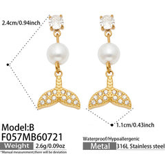 18K Gold-Plated Ocean Charm Drop Earrings