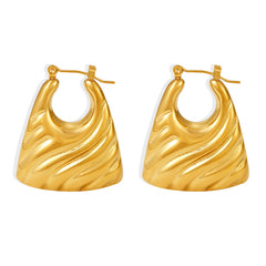 Textured Hollow Geometric Hoop Earrings