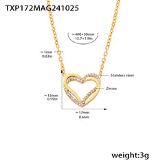 Cubic Zirconia Heart Necklace or Bracelet