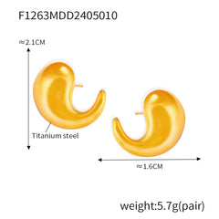 Sculptural Comma Stud Earring Designs