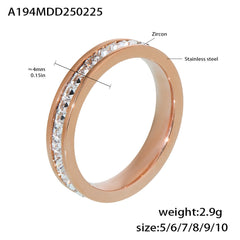 18K Gold-Plated Cubic Zirconia Row Band Rings
