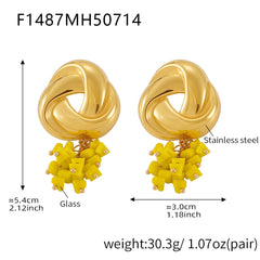 Faceted Glass Cluster Drop Earrings