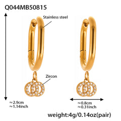 Cubic Zirconia Double Loop or Teardrop Earrings