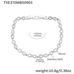 Cubic Zirconia Heart and Round Link Jewelry