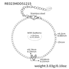Cubic Zirconia Initial Chain Bracelet