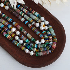 Multicolor Natural Stone & Freshwater Pearl Necklace