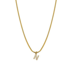 Nadine Pavé Snake Pendant Necklace