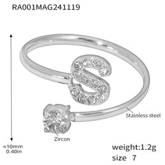 Silver-Tone Initial Necklace, Earrings, Bracelet & Ring