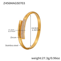 18K Gold-Plated Geometric Cubic Zirconia Bangles
