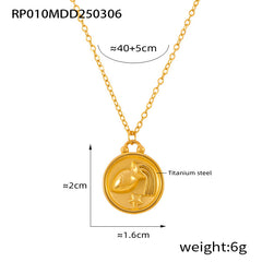 Zodiac Coin Pendant Necklace