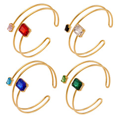 18K Gold-Plated Two-Accent Spiral Cuff