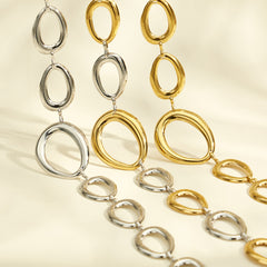 Oval Link Statement Necklace and Bracelet