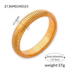 Ribbed Coil Bangle Bracelet