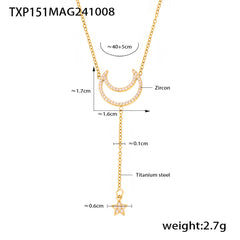 Crescent & Star Necklace, Bracelet or Separate Chain