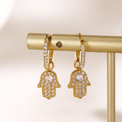 Cubic Zirconia Geometric Drop Earrings