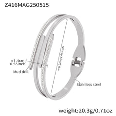 Multi-Band Sparkling Stainless Steel Bangle