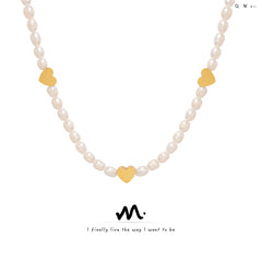Freshwater Pearl Heart Accent Necklace