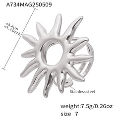 18K Gold-Plated Sunburst Open Ring