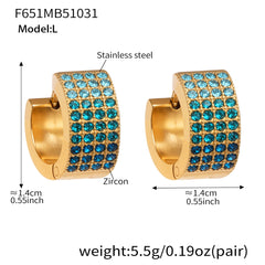 18K Gold-Plated Multi-Row Cubic Zirconia Hoops