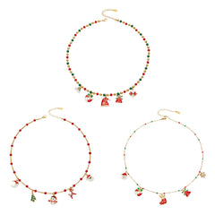 Enamel Christmas Charm Necklace