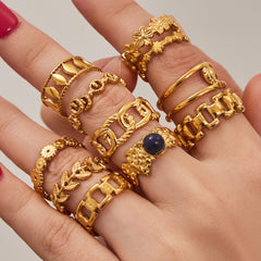 Openwork Geometric Ring Collection
