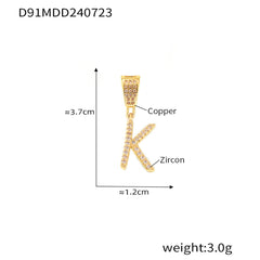 18K Gold-Plated Script Initial Charm Pendant