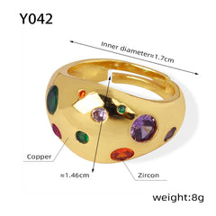 Gold-Tone Cubic Zirconia Accent Open Ring