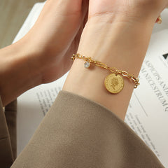 Coin Charm Chain Bracelet