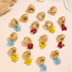 Faceted Glass Cluster Drop Earrings