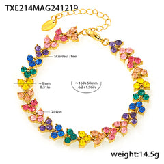 Cubic Zirconia Triangle-Accent Bracelet