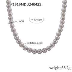 Pearl-Look Round Bead Necklace