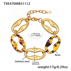 Leopard-Pattern Link Necklace, Bracelet or Earrings