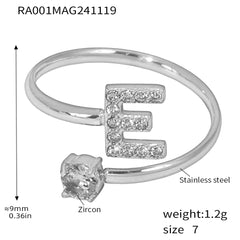 Silver-Tone Initial Necklace, Earrings, Bracelet & Ring