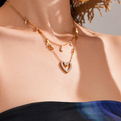 18K Gold-Plated Heart Infinity or Teardrop Charm Necklace