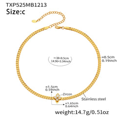 18K Gold-Plated Floral Cubic Zirconia Necklace & Bracelet