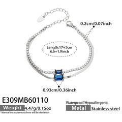 Cubic Zirconia Layered Chain Bracelet
