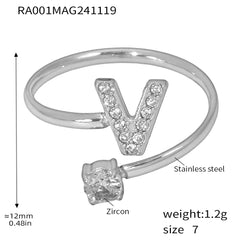 Silver-Tone Initial Necklace, Earrings, Bracelet & Ring